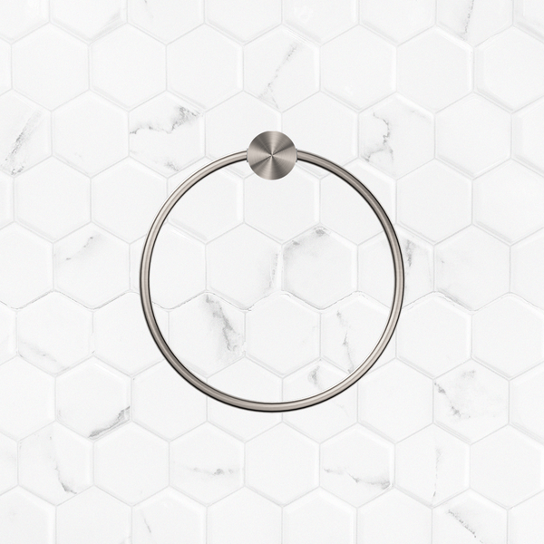 Nero Opal Towel Ring Brushed Nickel