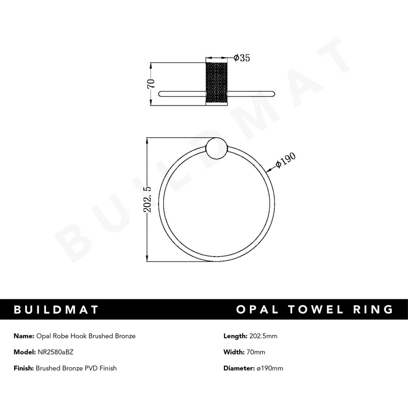 Opal Towel Ring Brushed Bronze