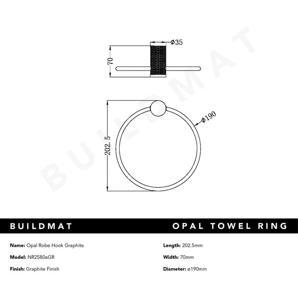 Nero Opal Towel Ring Graphite
