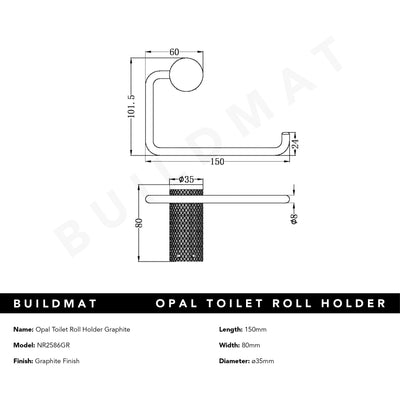 Opal Toilet Roll Holder Graphite