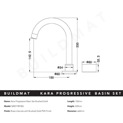 Kara Progressive Basin Set Brushed Gold