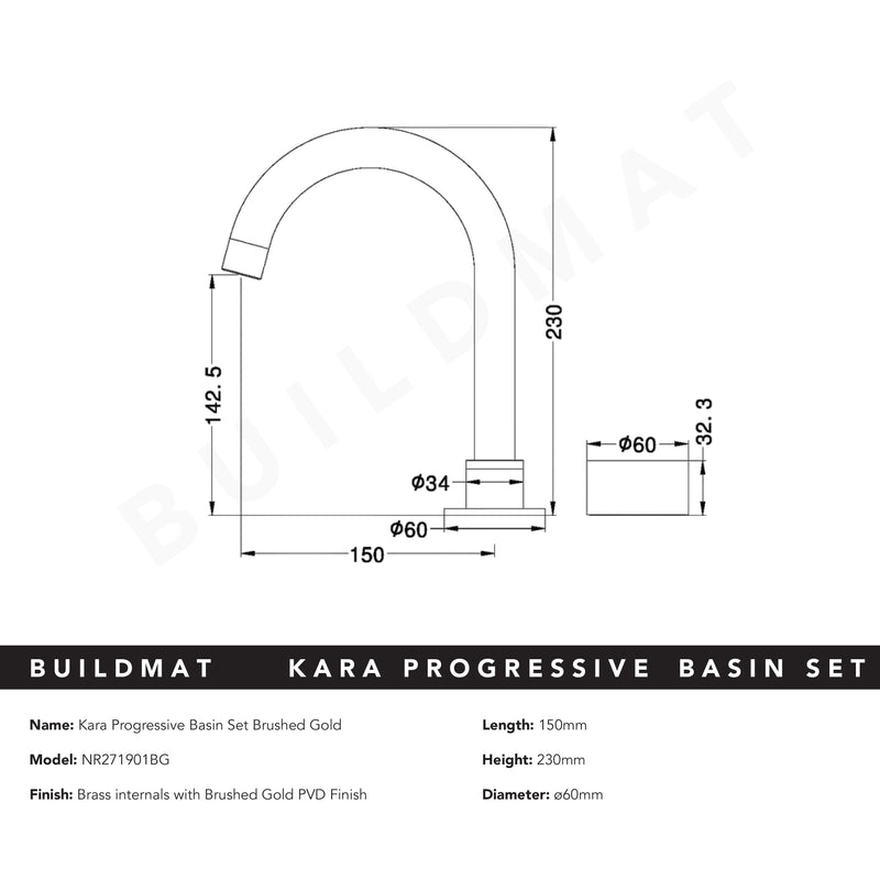 Kara Progressive Basin Set Brushed Gold