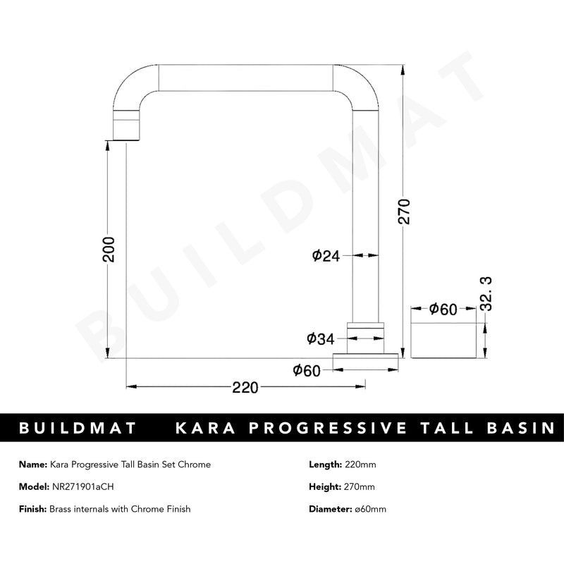 Kara Progressive Tall Basin Set Chrome