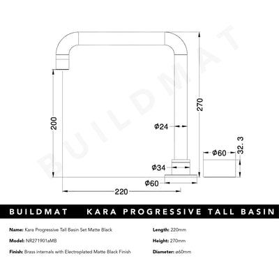 Kara Progressive Tall Basin Set Matte Black