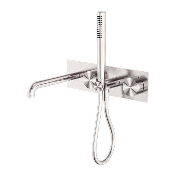 Nero Kara Progressive Shower System With Spout 230mm Brushed Nickel