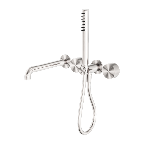Nero Kara Progressive Shower System Separate Plate With Spout 250mm Brushed Nickel