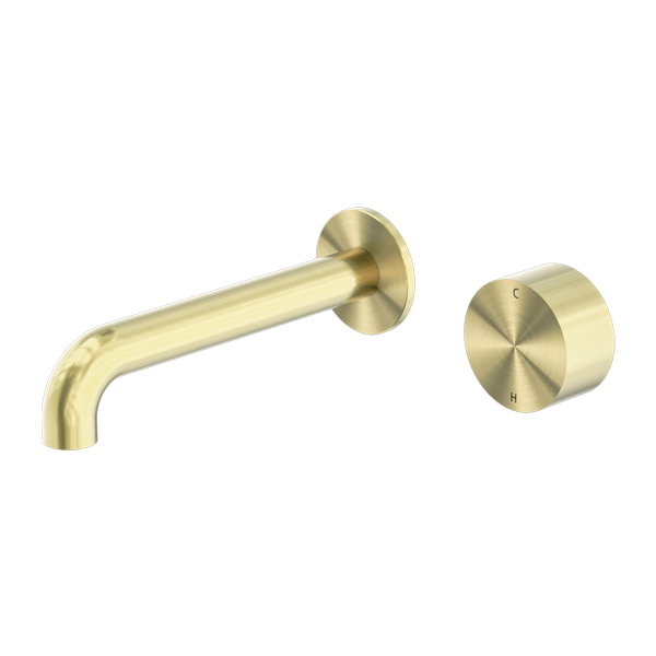 Nero Kara Progressive Wall Basin/Bath Set 260mm Brushed Gold