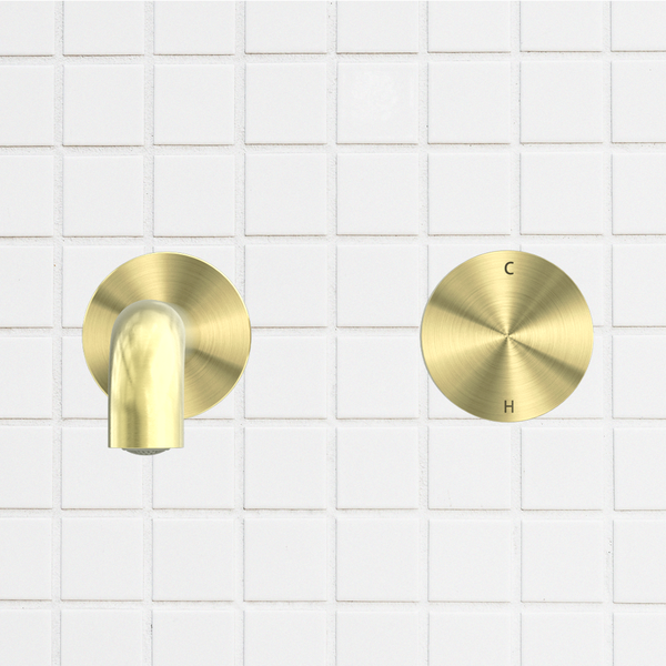Nero Kara Progressive Wall Basin/Bath Set 185mm Brushed Gold