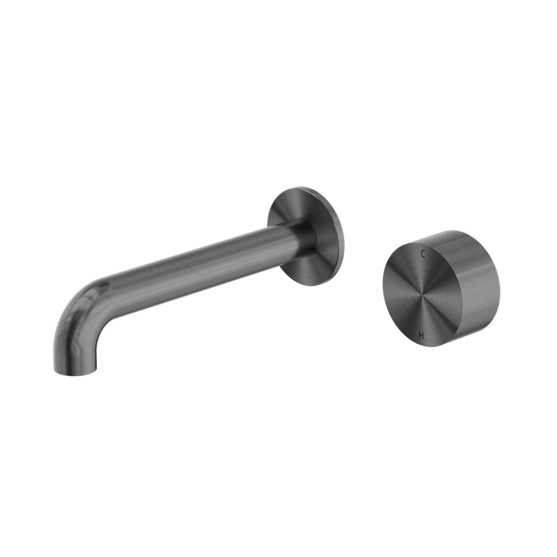 Kara Progressive Wall Basin/Bath Set 185mm Brushed Gunmetal