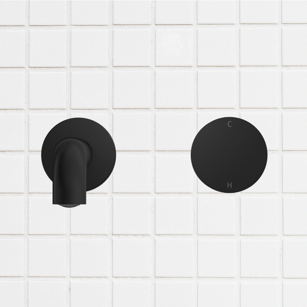 Nero Kara Progressive Wall Basin/Bath Set 185mm Matte Black