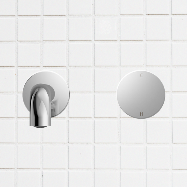 Nero Kara Progressive Wall Basin/Bath Set 230mm Chrome