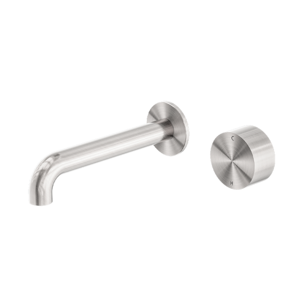 Nero Kara Progressive Wall Basin/Bath Set 230mm Brushed Nickel