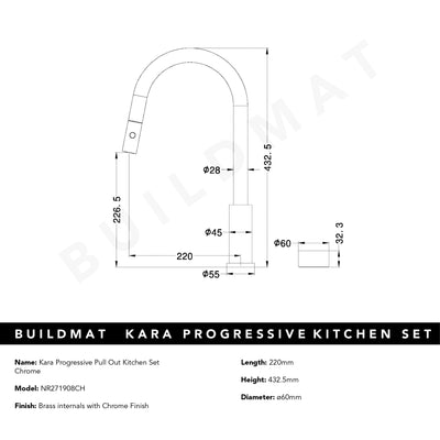 Kara Progressive Pull Out Kitchen Set Chrome