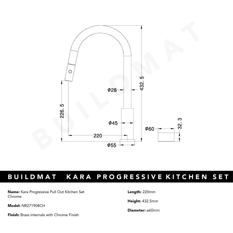 Kara Progressive Pull Out Kitchen Set Chrome
