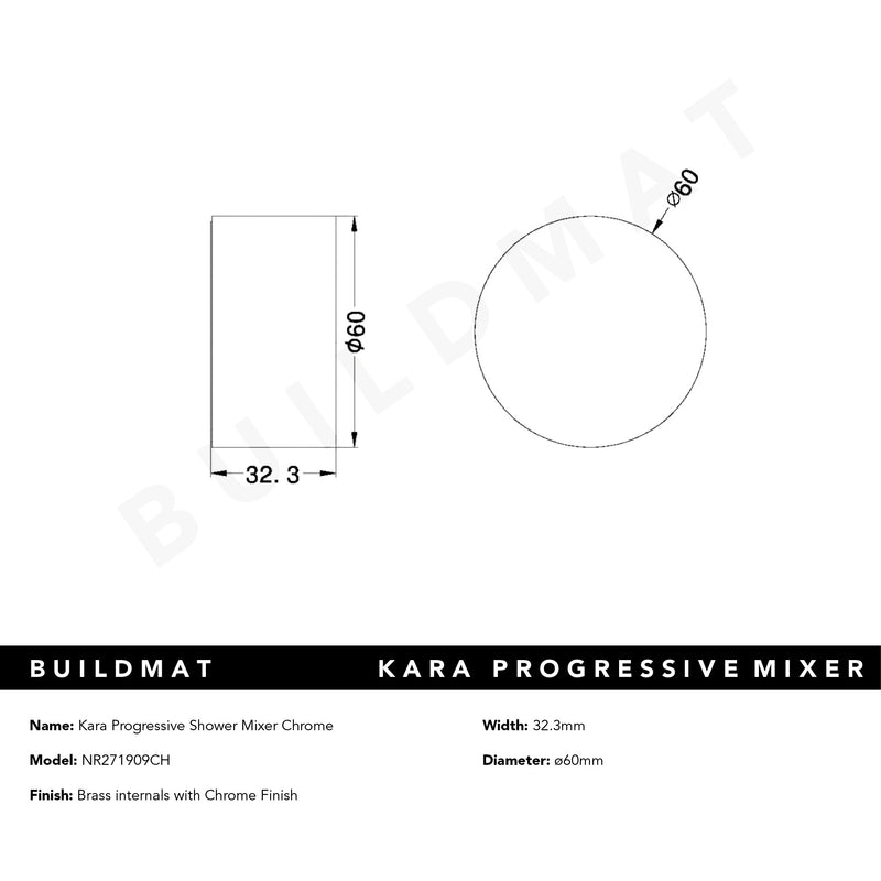 Kara Progressive Shower Mixer Set Chrome