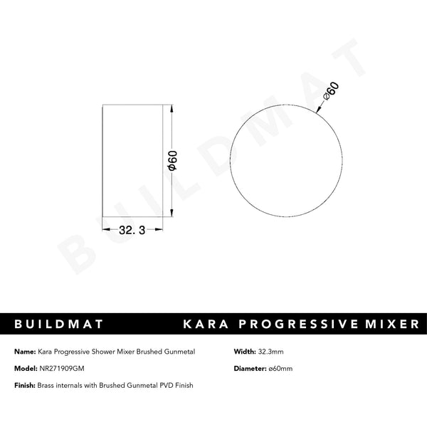 Nero Kara Progressive Shower Mixer Set Brushed Gunmetal