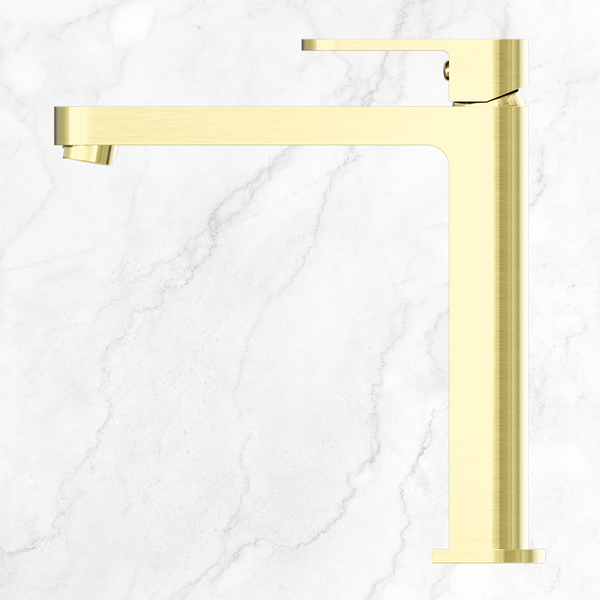 Nero Ecco Tall Basin Mixer Brushed Gold