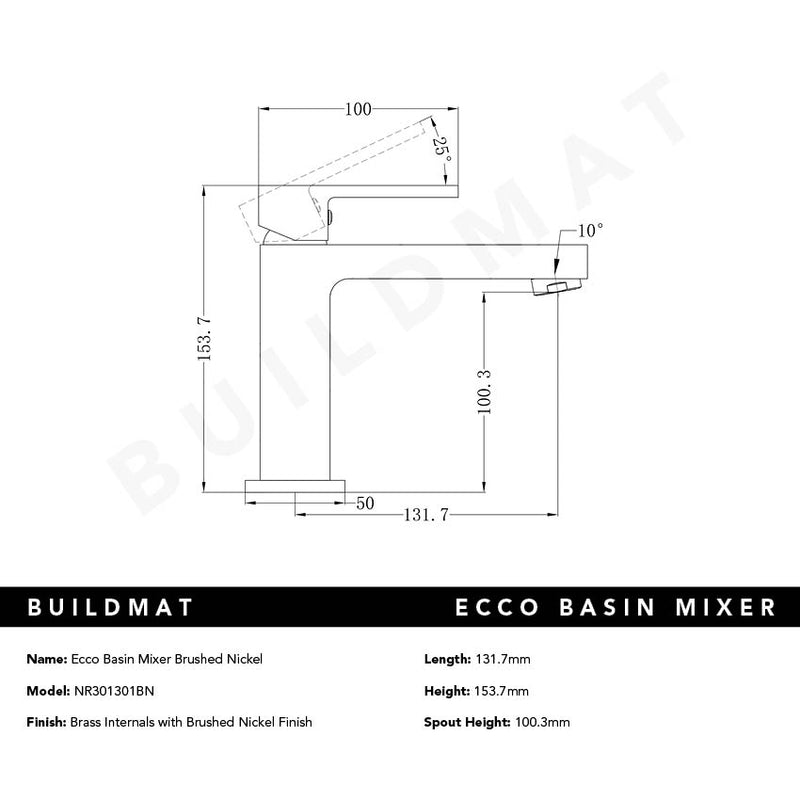 Ecco Basin Mixer Brushed Nickel