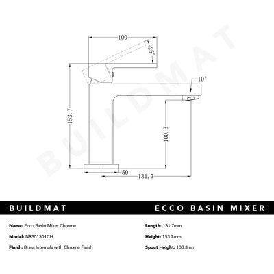Ecco Basin Mixer Chrome