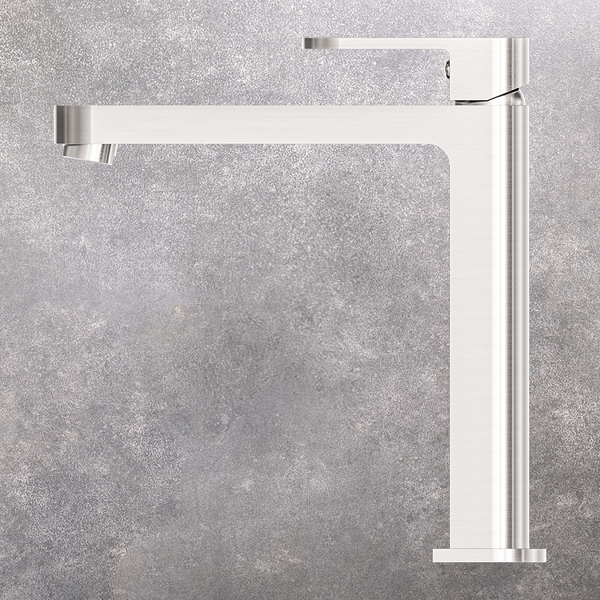 Nero Ecco Tall Basin Mixer Brushed Nickel
