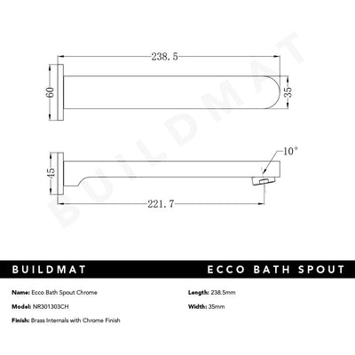 Ecco Bath/Basin Spout Chrome