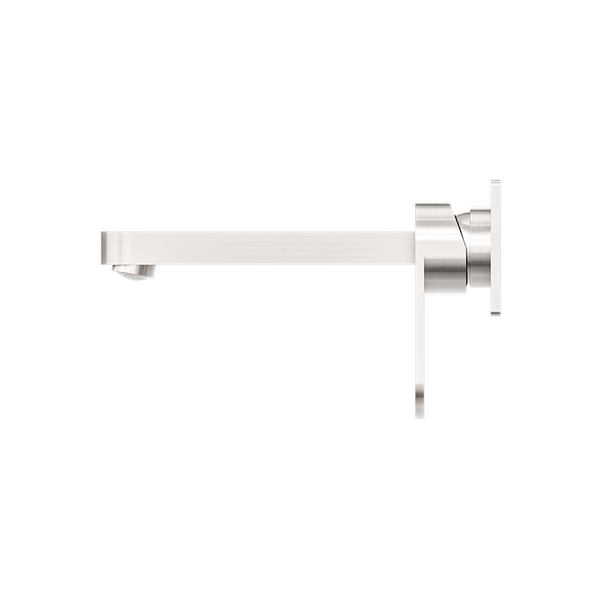 Nero Ecco Wall Basin/Bath Mixer 200mm Brushed Nickel