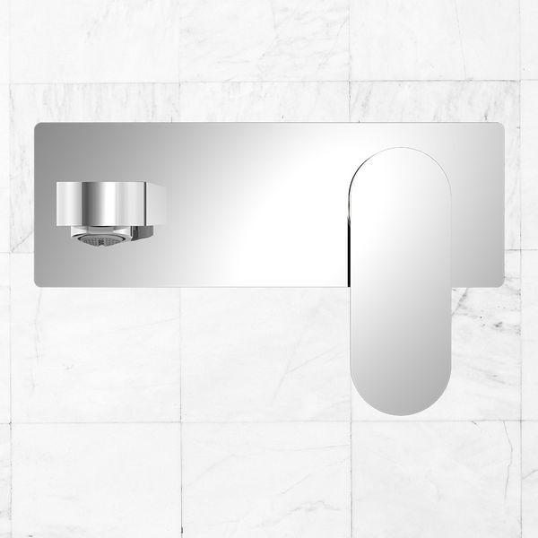 Nero Ecco Wall Basin/Bath Mixer 200mm Chrome