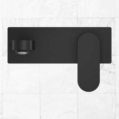 Ecco Wall Basin/Bath Mixer 200mm Matte Black