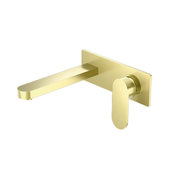 Nero Ecco Wall Basin/Bath Mixer 200mm Brushed Gold