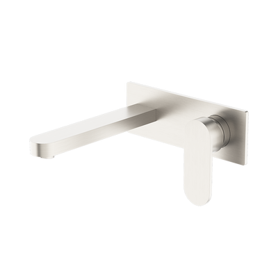 Ecco Wall Basin/Bath Mixer 200mm Brushed Nickel
