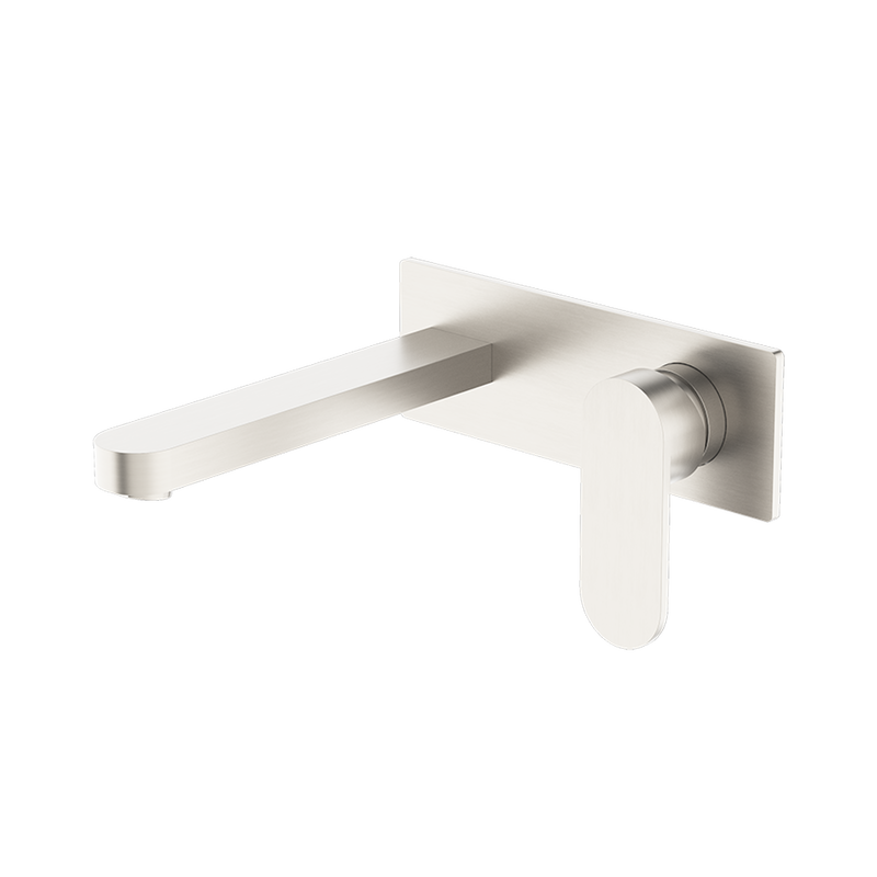 Ecco Wall Basin/Bath Mixer 200mm Brushed Nickel