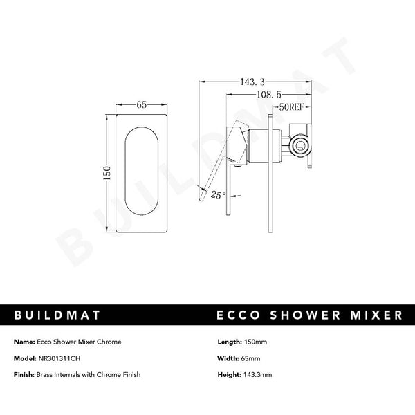 Nero Ecco Shower Mixer Chrome