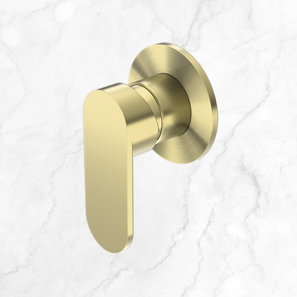 Nero Ecco Shower Mixer Round Back Plate Brushed Gold