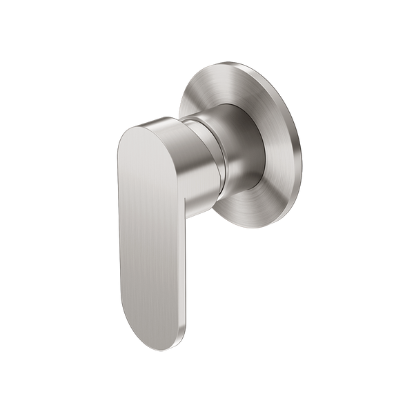 Nero Ecco Shower Mixer Round Back Plate Brushed Nickel