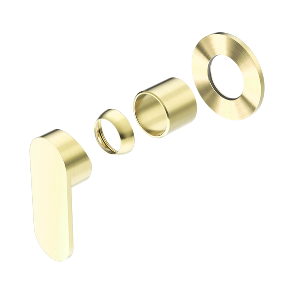 Nero Ecco Shower Mixer 80mm Round Plate (Trim Kit Only) Brushed Gold
