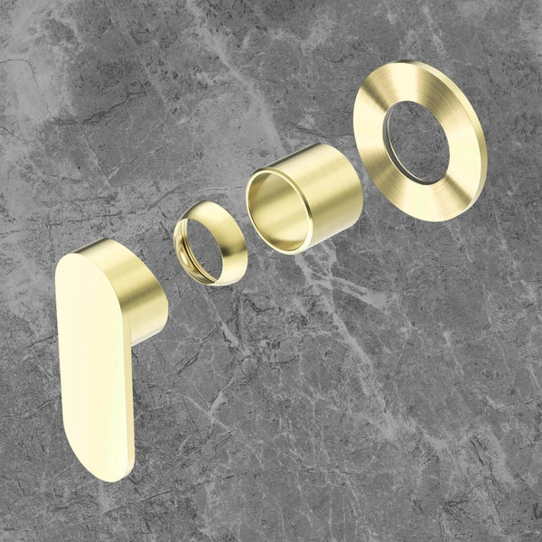 Nero Ecco Shower Mixer 80mm Round Plate (Trim Kit Only) Brushed Gold