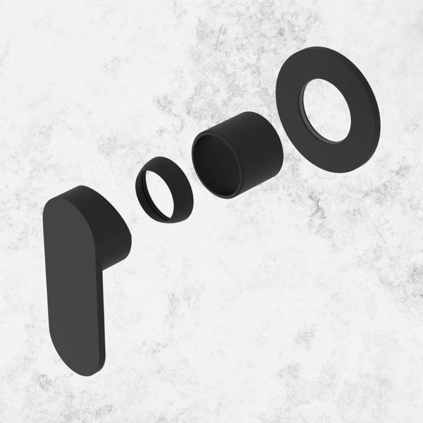 Nero Ecco Shower Mixer 80mm Round Plate (Trim Kit Only) Matte Black