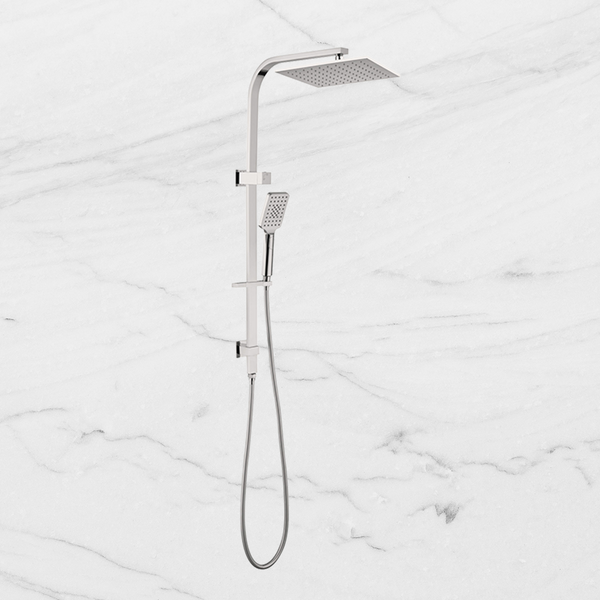 Nero Celia Twin Shower Set Square Head Brushed Nickel
