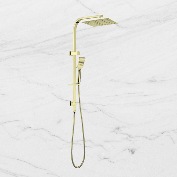 Nero Celia Twin Shower Set Square Head Brushed Gold