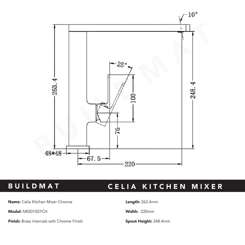 Celia Kitchen Mixer Chrome