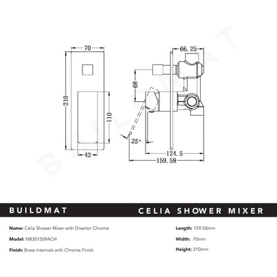 Celia Shower Mixer with Divertor Chrome