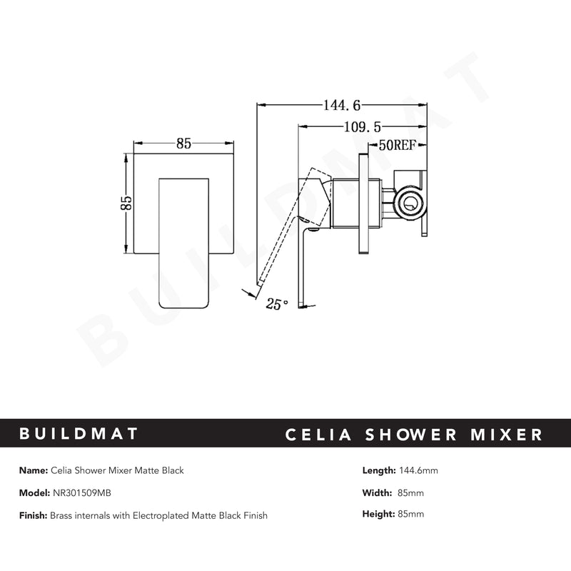 Celia Shower Mixer Matte Black