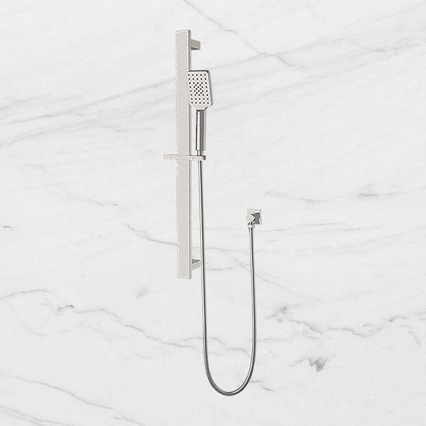 Nero Celia Shower Rail Brushed Nickel