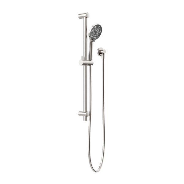 Nero Round Metal Project Rail Shower Brushed Nickel