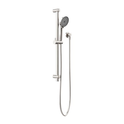 Nero Round Metal Project Rail Shower Brushed Nickel