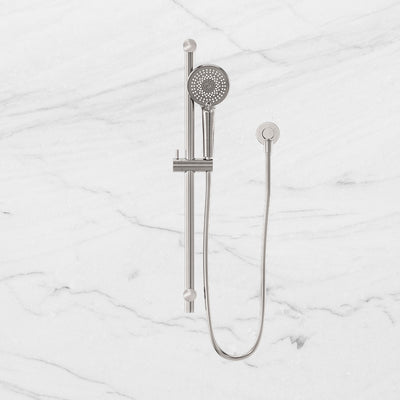 Round Metal Project Rail Shower Brushed Nickel