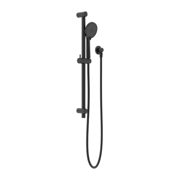 Nero Round Metal Project Rail Shower Matte Black