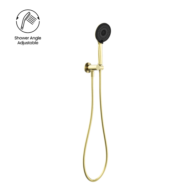 Nero Project Round Shower On Bracket 4 Star Rating Brushed Gold