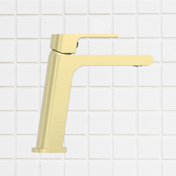 Nero Bianca Basin Mixer Brushed Gold