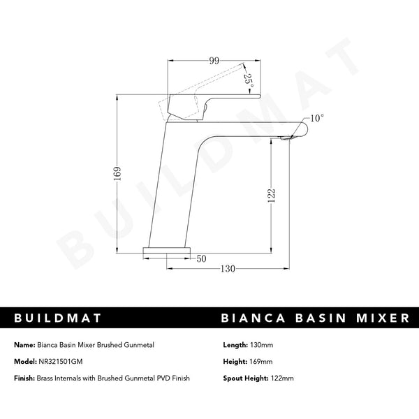 Nero Bianca Basin Mixer Gunmetal